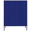 vidaXL Armoire &agrave; tiroirs Bleu marine 80x35x101,5 cm Acier