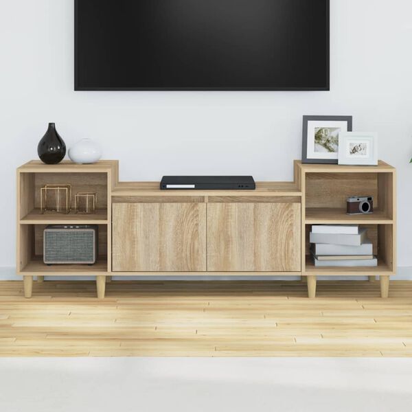 vidaXL Meuble TV Ch&ecirc;ne sonoma 160x35x55 cm Bois d'ing&eacute;nierie