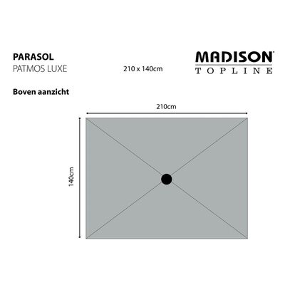 Madison Parasol Patmos Luxe Rectangulaire 210x140 cm Gris
