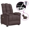 vidaXL Fauteuil &eacute;lectrique de massage Marron fonc&eacute; Tissu
