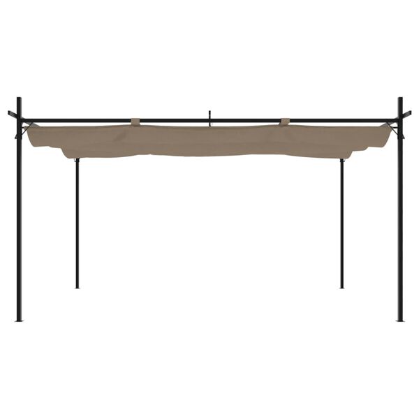 vidaXL Pergola avec toit r&eacute;tractable taupe 395x292x230 cm