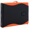 vidaXL Table de massage pliable 2 zones Bois Noir et orange