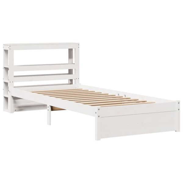 vidaXL Cadre de lit avec t&ecirc;te de lit sans matelas blanc 90x190 cm