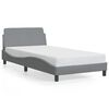vidaXL Cadre de lit Dover gris clair 100x190 cm tissu