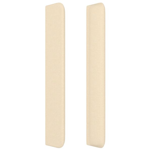 vidaXL T&ecirc;te de lit avec oreilles Cr&egrave;me 203x16x118/128 cm Tissu