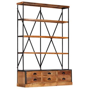 vidaXL Biblioth&egrave;que &agrave; 4 &eacute;tag&egrave;res avec 6 tiroirs 122x36x181 cm Manguier