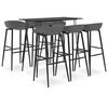 vidaXL Ensemble de bar 7 pcs Noir et gris