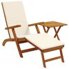 vidaXL Chaise longue inclinable et pliable 2 pc Bois d'Acacia Massif
