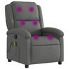 vidaXL Fauteuil inclinable de massage en tissu gris fonc&eacute;