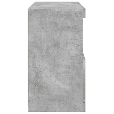 vidaXL Buffet avec lumières LED gris béton 60x37x67 cm