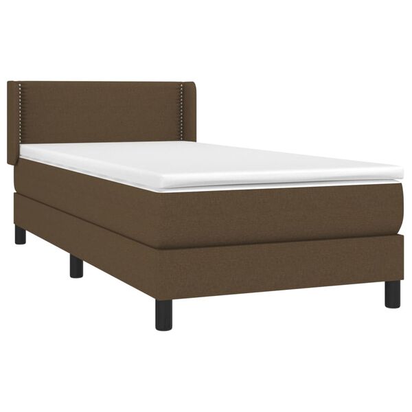 vidaXL Sommier &agrave; lattes de lit avec matelas Marron fonc&eacute; 90x190 cm