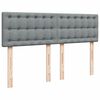 vidaXL Sommier &agrave; lattes de lit avec matelas Gris clair 140x200cm Tissu