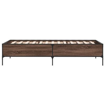 vidaXL Cadre de lit sans matelas chêne marron 75x190 cm