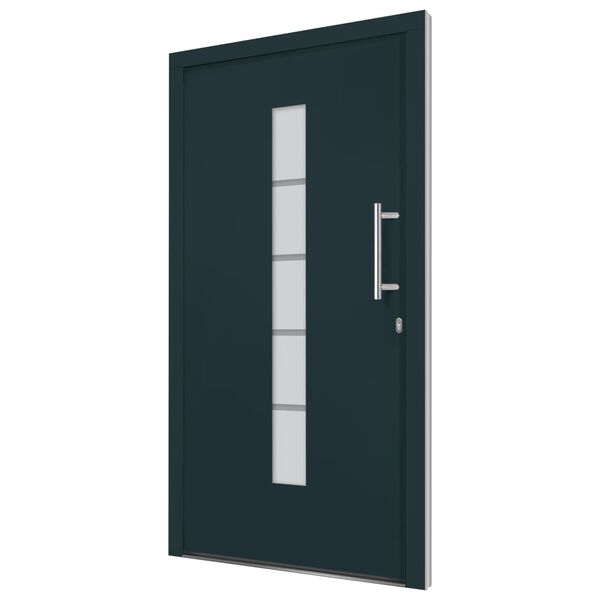 vidaXL Porte d'entr&eacute;e Aluminium et PVC Anthracite 100x210 cm