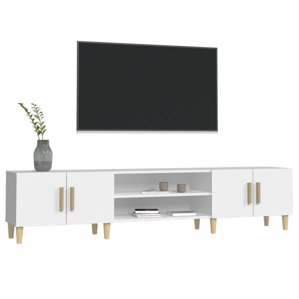 vidaXL Meuble TV Blanc 180x31,5x40 cm Bois d'ingénierie