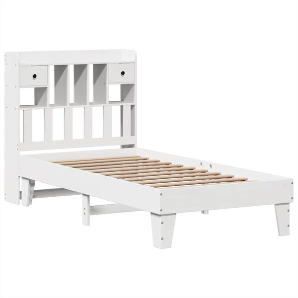 vidaXL Cadre de lit sans matelas blanc 90x190 cm bois de pin massif