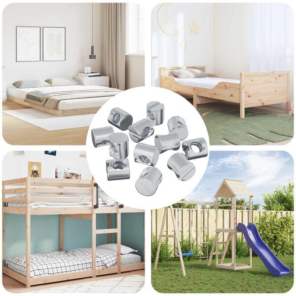 vidaXL &Eacute;crous &agrave; baril 12 pcs Argent&eacute; M6 x 12 mm M&eacute;tал