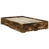vidaXL Cadre de lit Ch&ecirc;ne fum&eacute; 135 x 190 cm Bois d'ing&eacute;nierie
