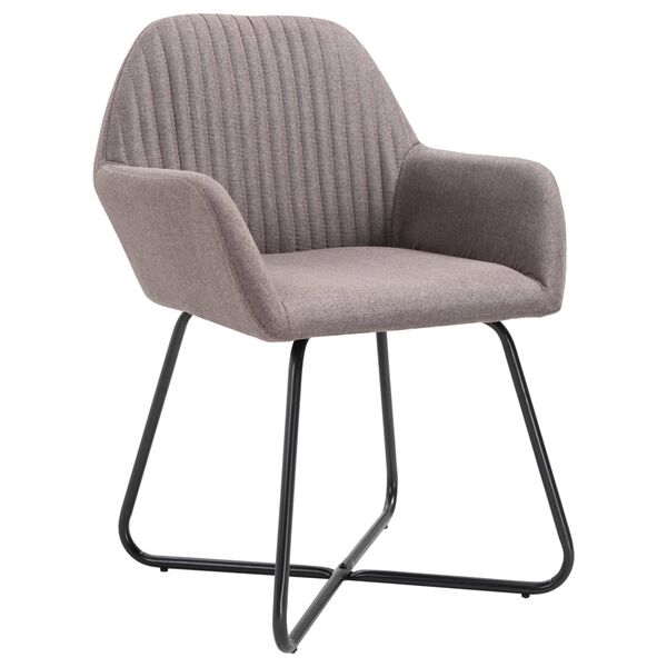 vidaXL Chaises &agrave; manger lot de 2 taupe tissu