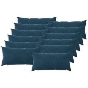vidaXL Coussin avec oreiller HEERLEN 12 pi&egrave;ces Bleu Velours