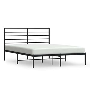 vidaXL Cadre de lit m&eacute;tal sans matelas et t&ecirc;te de lit noir 160x200 cm