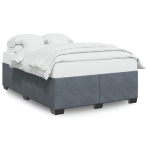 vidaXL Cadre de lit sans matelas gris fonc&eacute; 160x200 cm velours