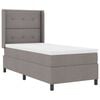 vidaXL Lit &agrave; ressort LED avec matelas Taupe 90 x 190 cm tissu