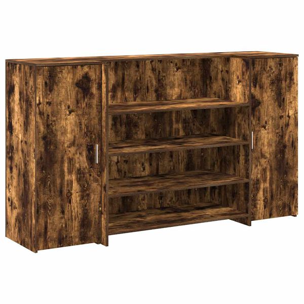 vidaXL Bureau de réception chêne fumé 180x50x103,5cm bois d'ingénierie