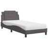 vidaXL Lit avec matelas Zadar gris 90x190 cm similicuir