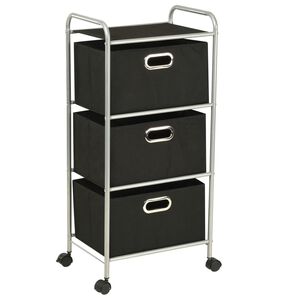 vidaXL Unit&eacute; &agrave; &eacute;tag&egrave;res avec 3 bo&icirc;tes de rangement Acier et tissu