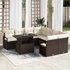 vidaXL Ensemble de canap&eacute; de jardin 9 pcs Marron Poly rotin