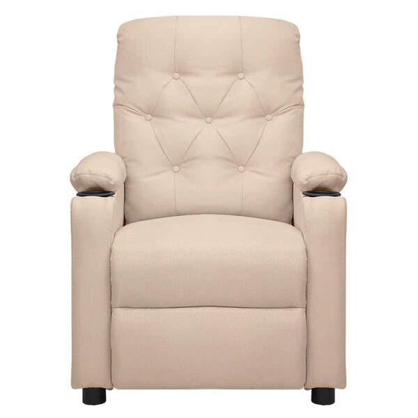 vidaXL Fauteuil inclinable &eacute;lectrique Cr&egrave;me Tissu