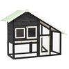 vidaXL Clapier Gris et blanc 140x63x120 cm Bois de sapin massif
