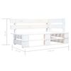 vidaXL Canap&eacute; d'angle palette de jardin Bois de pin impr&eacute;gn&eacute; de blanc