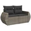vidaXL Salon de jardin 9 pcs avec coussins gris r&eacute;sine tress&eacute;e