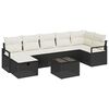 vidaXL Ensemble de Canap&eacute;s 8 pc 7-Nombre de places Noir et Cr&egrave;me