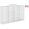vidaXL Paniers à gabions arqués 12 pcs 300x50x180/200 cm fer galvanisé