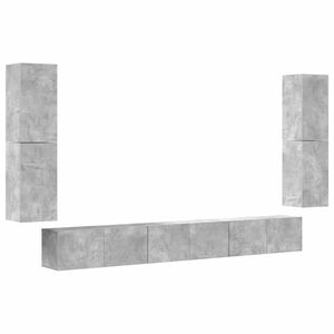 vidaXL Ensemble de meubles TV 7 pcs Gris b&eacute;ton Bois d'ing&eacute;nierie