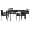 vidaXL Ensemble de salle &agrave; manger pour jardin 5 pc Noir Rotin PE