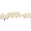 vidaXL Ensemble de canap&eacute;s 3 pcs coussins d&eacute;coratifs et coussins Cr&egrave;me