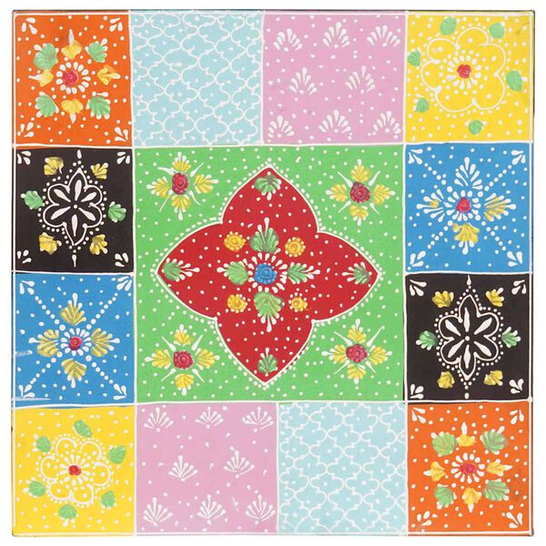 vidaXL Table d'appoint 2 pcs Multicolore