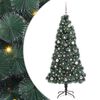 vidaXL Sapin de No&euml;l artificiel pr&eacute;-&eacute;clair&eacute; avec ensemble de boules