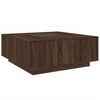vidaXL Table basse avec LED infini ch&ecirc;ne marron 100x100x40 cm