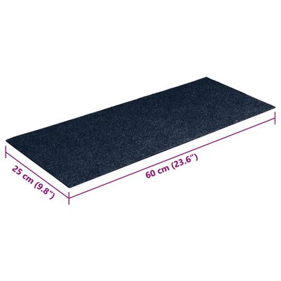 vidaXL Tapis d'escalier autocollants Rectangulaire 15 pcs 60x25cm Bleu