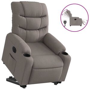 vidaXL Fauteuil inclinable &eacute;lectrique taupe tissu