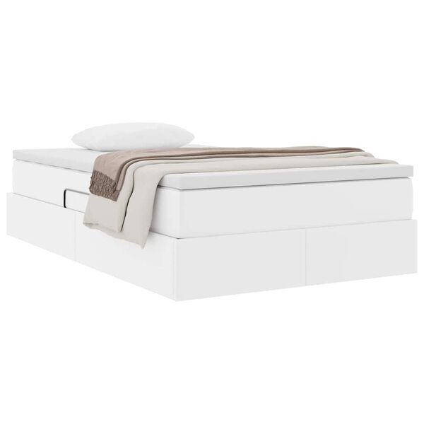 vidaXL Lit avec rangement et matelas Blanc 120 x 200 cm Simili cuir