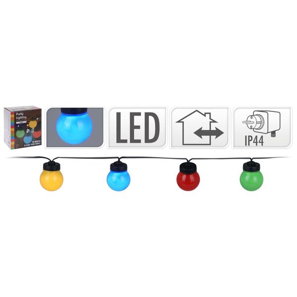 ProGarden Ensemble d'&eacute;clairage &agrave; LED de f&ecirc;te 10 ampoules multicolores