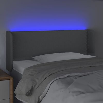 vidaXL Tête de lit à LED Gris clair 93x16x78/88 cm Tissu