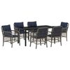 vidaXL Ensemble de salle &agrave; manger pour jardin 7 pcs Gris et Noir Rotin