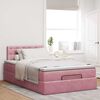 vidaXL Cadre de lit ottoman avec matelas rose 120x200 cm velours
